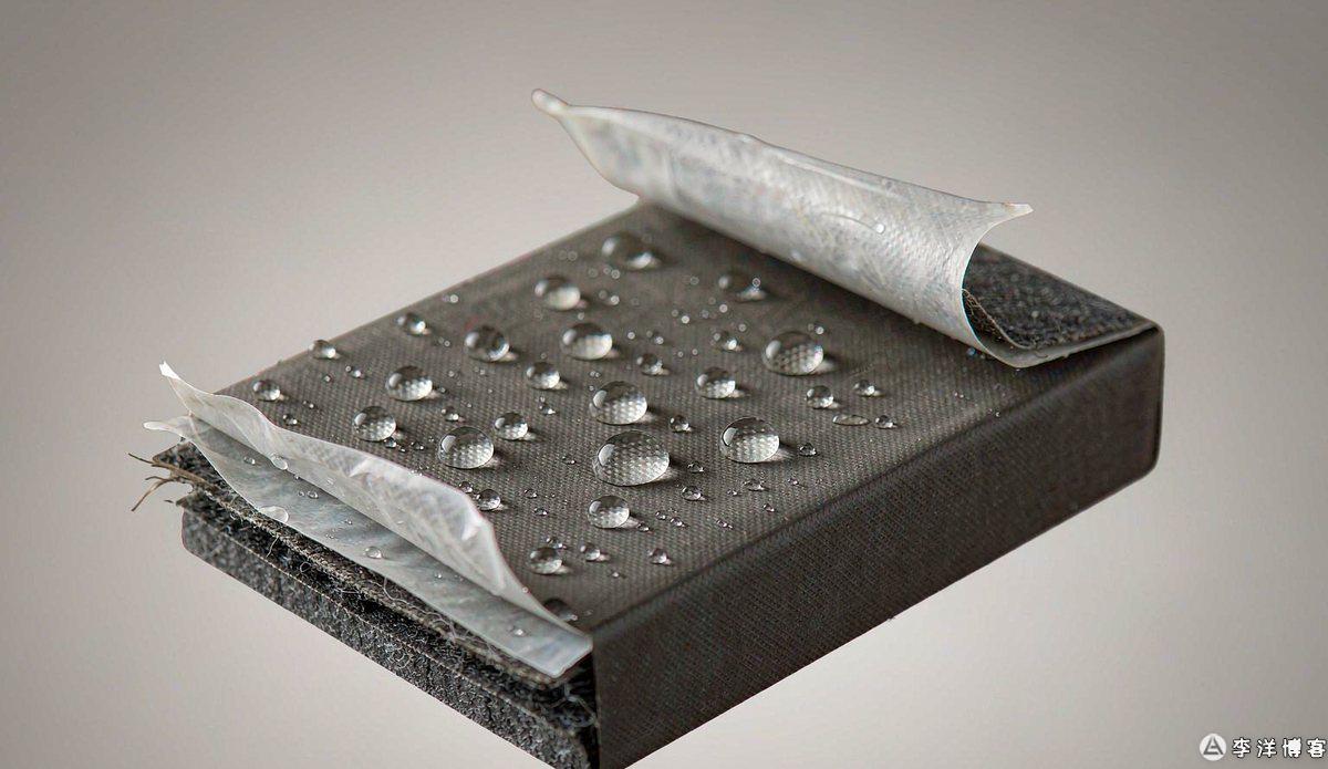 防水透湿复合面料的水滴滚落与内层干爽状态